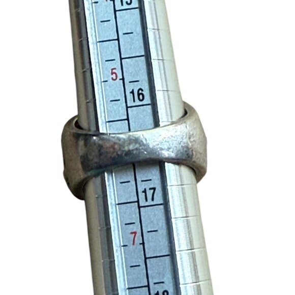 David Sigal Enamel & Sterling Silver Ring Floral Design & Pink Gemstone Size 6 - Picture 6 of 6